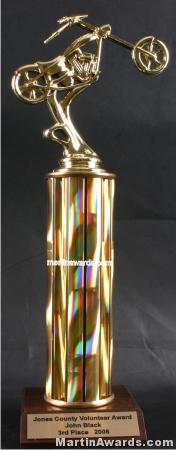 Gold Single Column Chopper Motorcycle Trophy 1