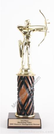 Wood Single Column Male Archer Trophy 1