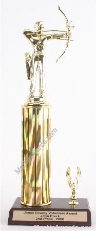 Gold Single Column Male Archer With 1 Eagle Trophy 1