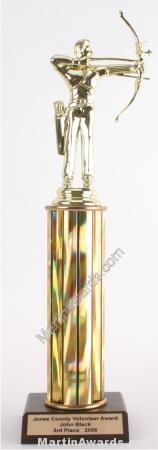 Gold Single Column Male Archer Trophy 1