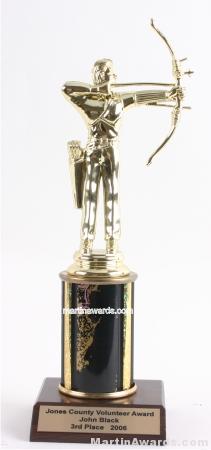 Black Single Column Male Archer Trophy 1