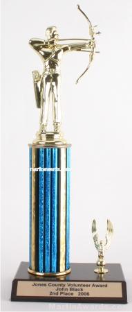 Blue Single Column Male Archer With 1 Eagle Trophy 1