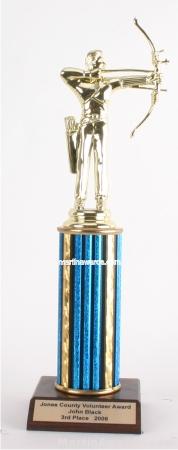 Blue Single Column Male Archer Trophy 1