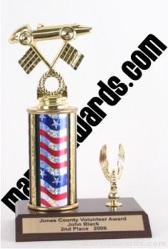 Red/White/Blue Single Column Pinewood Derby Car With 1 Eagle Trophy 1