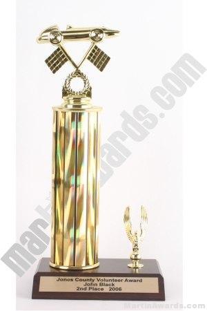 Gold Single Column Pinewood Derby Car With 1 Eagle Trophy 1