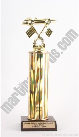 Gold Single Column Pinewood Derby Car Trophy 1