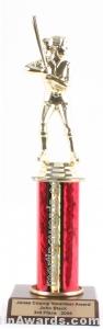 Red Single Column Female Softball Trophy 1