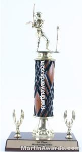 Wood Single Column Male T-Ball With 2 Eagles Trophy 1