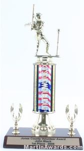 Red/White/Blue Single Column Male T-Ball With 2 Eagles Trophy 1
