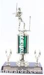 Green Single Column Male T-Ball With 2 Eagles Trophy 1