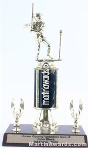 Black Single Column Male T-Ball With 2 Eagles Trophy 1