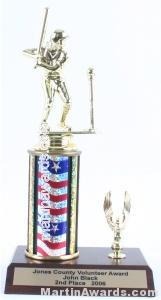 Red/White/Blue Single Column Female T-Ball With 1 Eagle Trophy 1