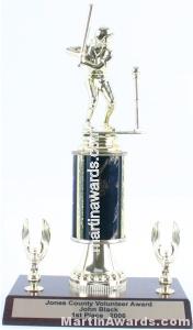Black Single Column Female T-Ball With 2 Eagles Trophy 1
