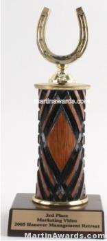 Wood Single Column Horseshoe Trophy 1