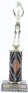 Wood Single Column Female Basketball Trophy 1