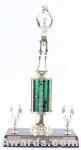 Green Single Column Female Basketball With 2 Eagles Trophy 1
