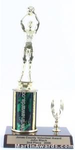 Green Single Column Female Basketball With 1 Eagle Trophy 1