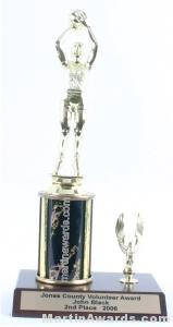 Black Single Column Female Basketball With 1 Eagle Trophy 1