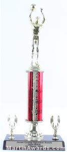 Red Single Column Male Basketball With 2 Eagles Trophy 1
