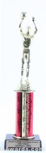 Red Single Column Male Basketball Trophy 1