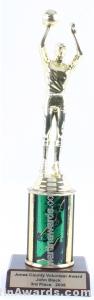 Green Single Column Male Basketball Trophy 1