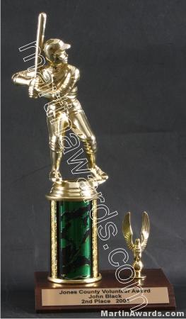 Green Single Column Male Baseball/Softball With 1 Eagle Trophy 1