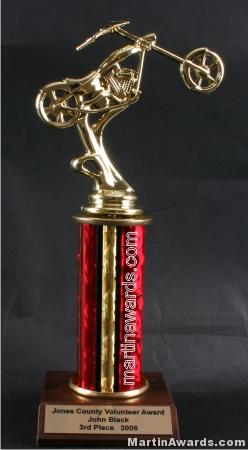 Red Single Column Chopper Motorcycle Trophy 1