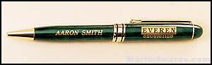 Green Marble Pen with Gold Trim 1