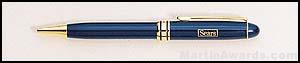 Blue Euro Pen with Gold Trim 1