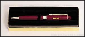 Burgundy Euro Pen with Gold Trim 1