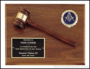 Plaque – Wood Gavel On Walnut Plaques with Activity Insert 1