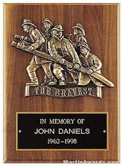 Plaque with Fireman Cast Figure 1