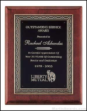 Plaque – Rosewood Piano-Finish Plaque with Cast Antique Bronze Finished Frame 1