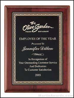 Plaque – Rosewood Piano-Finish Plaques with Braided Design Border 1