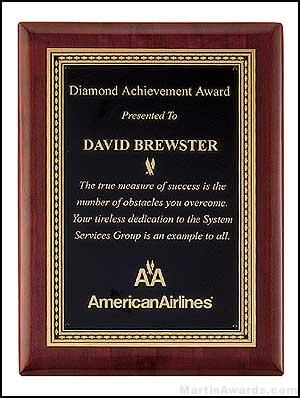 Plaque – Rosewood Piano-Finish Plaques with Diamond Florentine Border 1