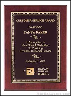 Plaque – Piano Finish Plaques with Black Brass Plate/Gold Braided Border 1