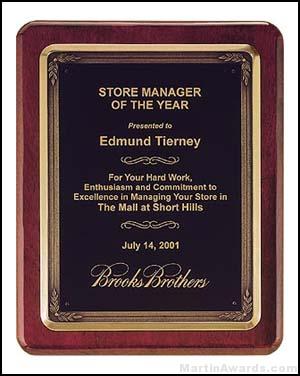 Plaque – Rosewood Stained Piano-Finish Plaques with Antique Bronze Metal Frame 1