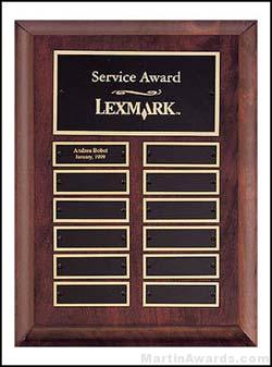 Plaque – Cherry Finish Perpetual Plaques with 12 Brass Plates 1