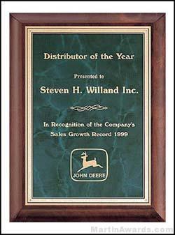 Plaque – Cherry Finish Plaques with Emerald Green Marble Design Plate 1