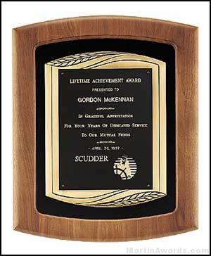 Plaque – American Walnut Plaque w/Bronze Finish Casting and Velour 1