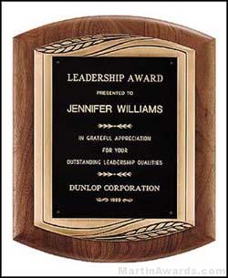 Plaque – American Walnut Plaque w/Antique Bronze Finished Frame 1