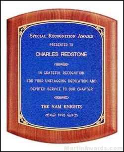 Plaque – Solid American Walnut Plaque with Linen Textured Plates 1