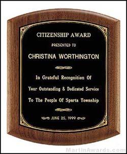 Plaque – Solid American Walnut Plaque with Black Brass Plate 1