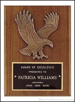 Plaque – American Walnut Plaques with Antique Bronze Cast Eagle 1