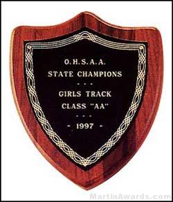 Plaque – Shield Shape American Walnut Plaque 1