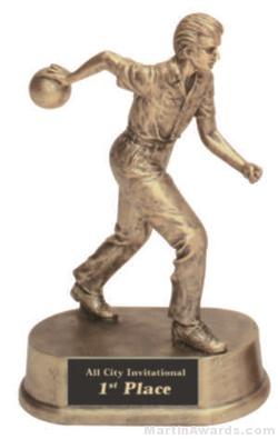 Male Bowling Gold Resin Trophy 1