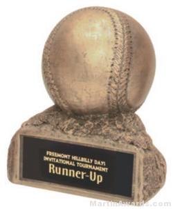 Baseball On Base Gold Resin Trophy 1
