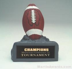 Brown Football On Base Gold Resin Trophy 1