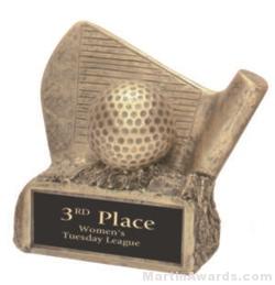 Golf On Base Gold Resin Trophy 1