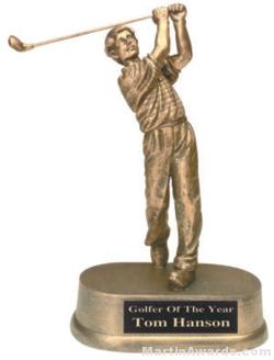 Male Golf Gold Resin Trophy 1